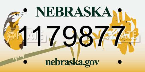 1179877 Nebraska License Plate