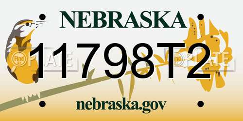 11798T2 Nebraska License Plate