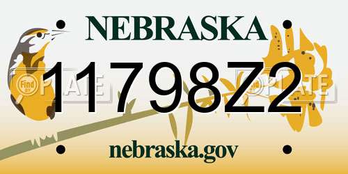 11798Z2 Nebraska License Plate