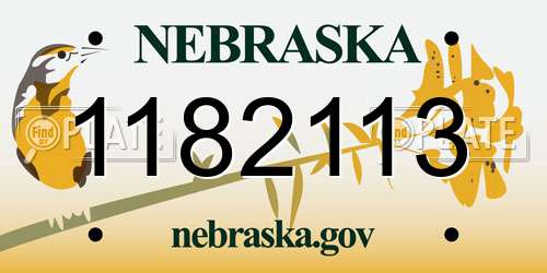 1182113 Nebraska License Plate
