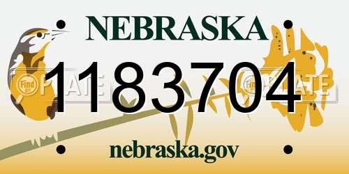 1183704 Nebraska License Plate