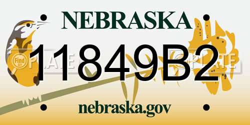 11849B2 Nebraska License Plate