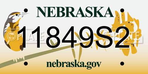 11849S2 Nebraska License Plate