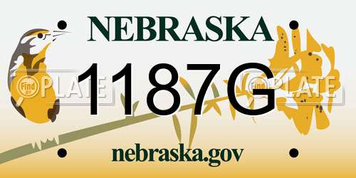 1187G Nebraska License Plate