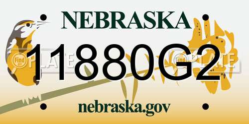 11880G2 Nebraska License Plate