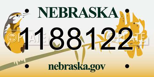 1188122 Nebraska License Plate