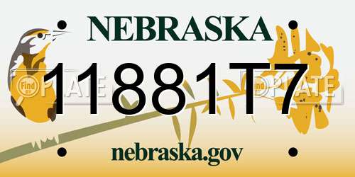 11881T7 Nebraska License Plate