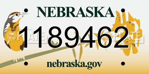 1189462 Nebraska License Plate