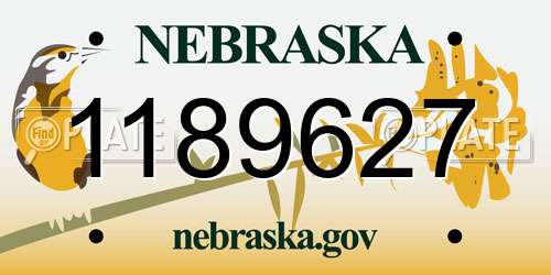 1189627 Nebraska License Plate