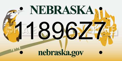 11896Z7 Nebraska License Plate