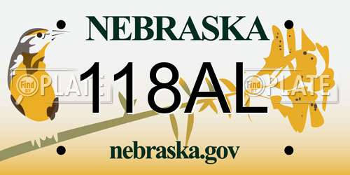 118AL Nebraska License Plate