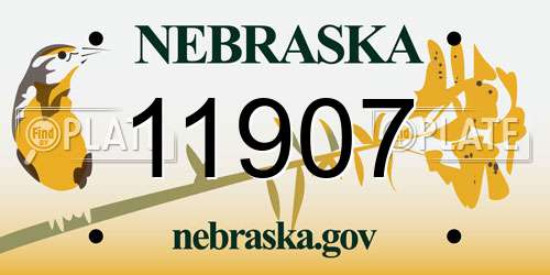 11907 Nebraska License Plate