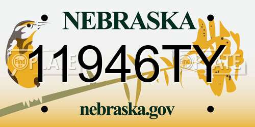 11946TY Nebraska License Plate