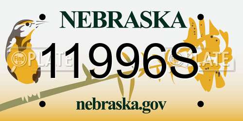 11996S Nebraska License Plate