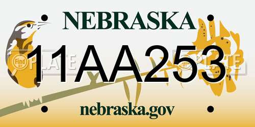 11AA253 Nebraska License Plate