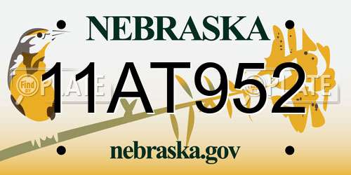11AT952 Nebraska License Plate