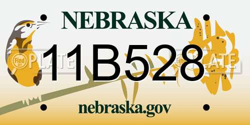 11B528 Nebraska License Plate