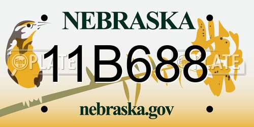 11B688 Nebraska License Plate