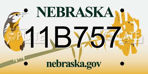11B757 Nebraska License Plate