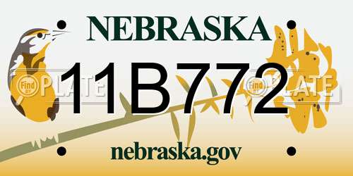 11B772 Nebraska License Plate
