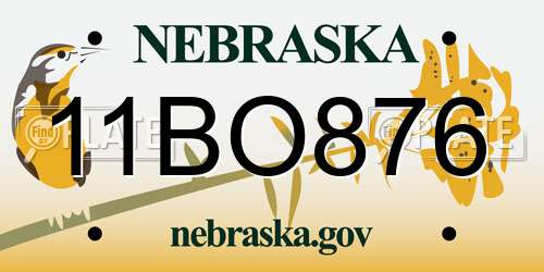 11BO876 Nebraska License Plate