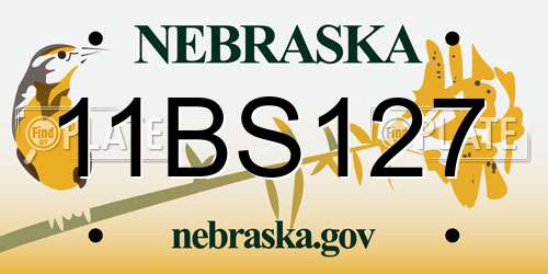 11BS127 Nebraska License Plate