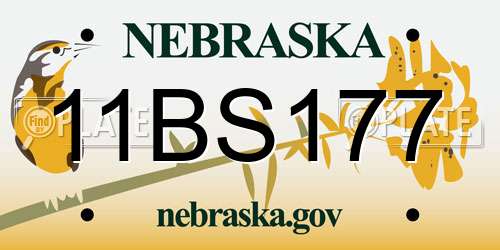 11BS177 Nebraska License Plate