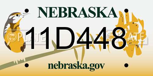 11D448 Nebraska License Plate