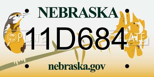 11D684 Nebraska License Plate