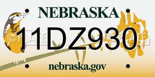11DZ930 Nebraska License Plate