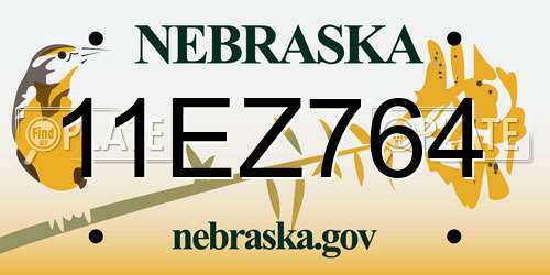 11EZ764 Nebraska License Plate