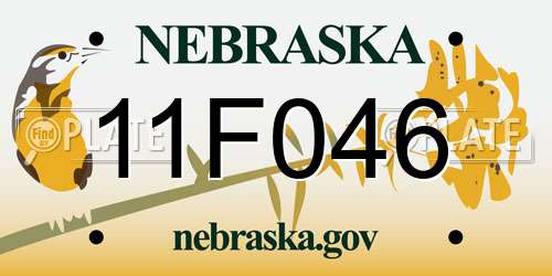 11F046 Nebraska License Plate