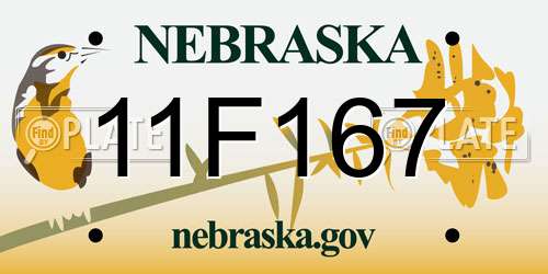 11F167 Nebraska License Plate