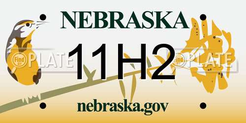 11H2 Nebraska License Plate