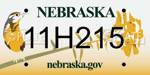 11H215 Nebraska License Plate