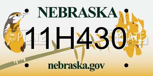 11H430 Nebraska License Plate