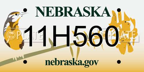 11H560 Nebraska License Plate