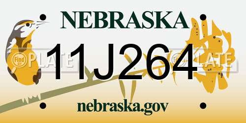 11J264 Nebraska License Plate