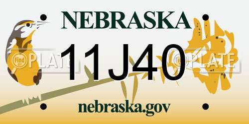 11J40 Nebraska License Plate