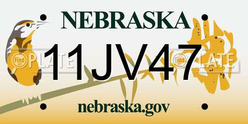 11JV47 Nebraska License Plate