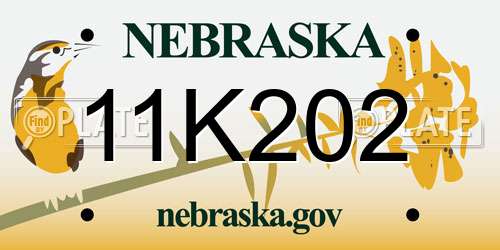 11K202 Nebraska License Plate