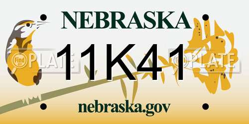 11K41 Nebraska License Plate