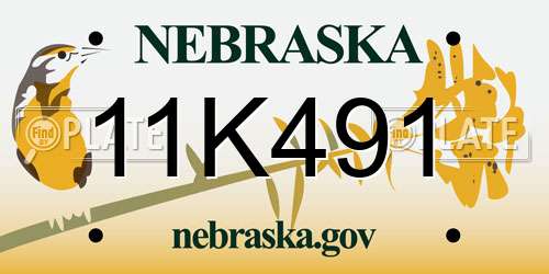11K491 Nebraska License Plate