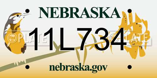 11L734 Nebraska License Plate