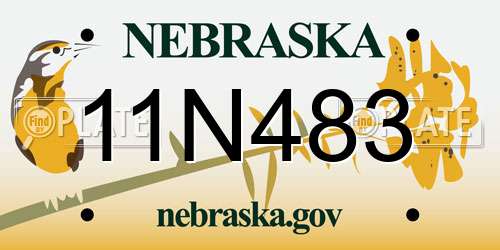 11N483 Nebraska License Plate