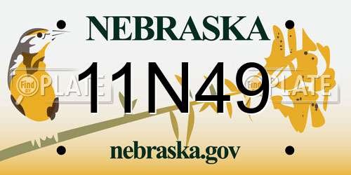 11N49 Nebraska License Plate