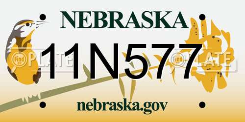 11N577 Nebraska License Plate