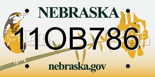 11OB786 Nebraska License Plate