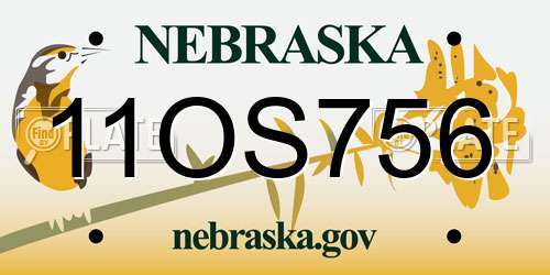 11OS756 Nebraska License Plate