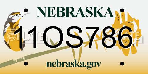 11OS786 Nebraska License Plate